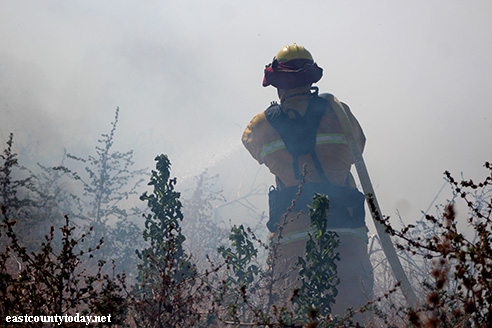 East Contra Costa Firefighters Battling Vegetation Fire Along Marsh Creek Road