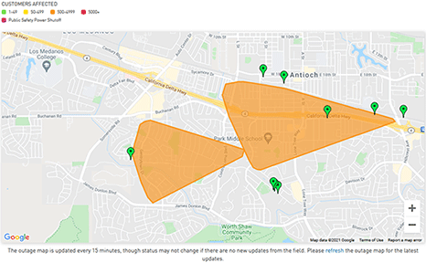 Updated: Power Restored to 3,600 in City of Antioch
