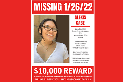 Oakley Police to Announce $10k Reward in Alexis Gabe Case
