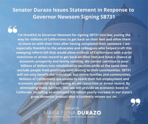 Durazo Senate Bill 731