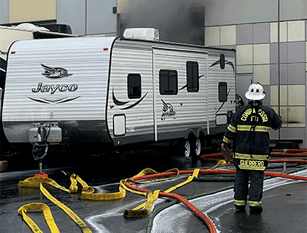 RV Fire at Repair Shop Prompts Two-Alarm Fire Response in Brentwood